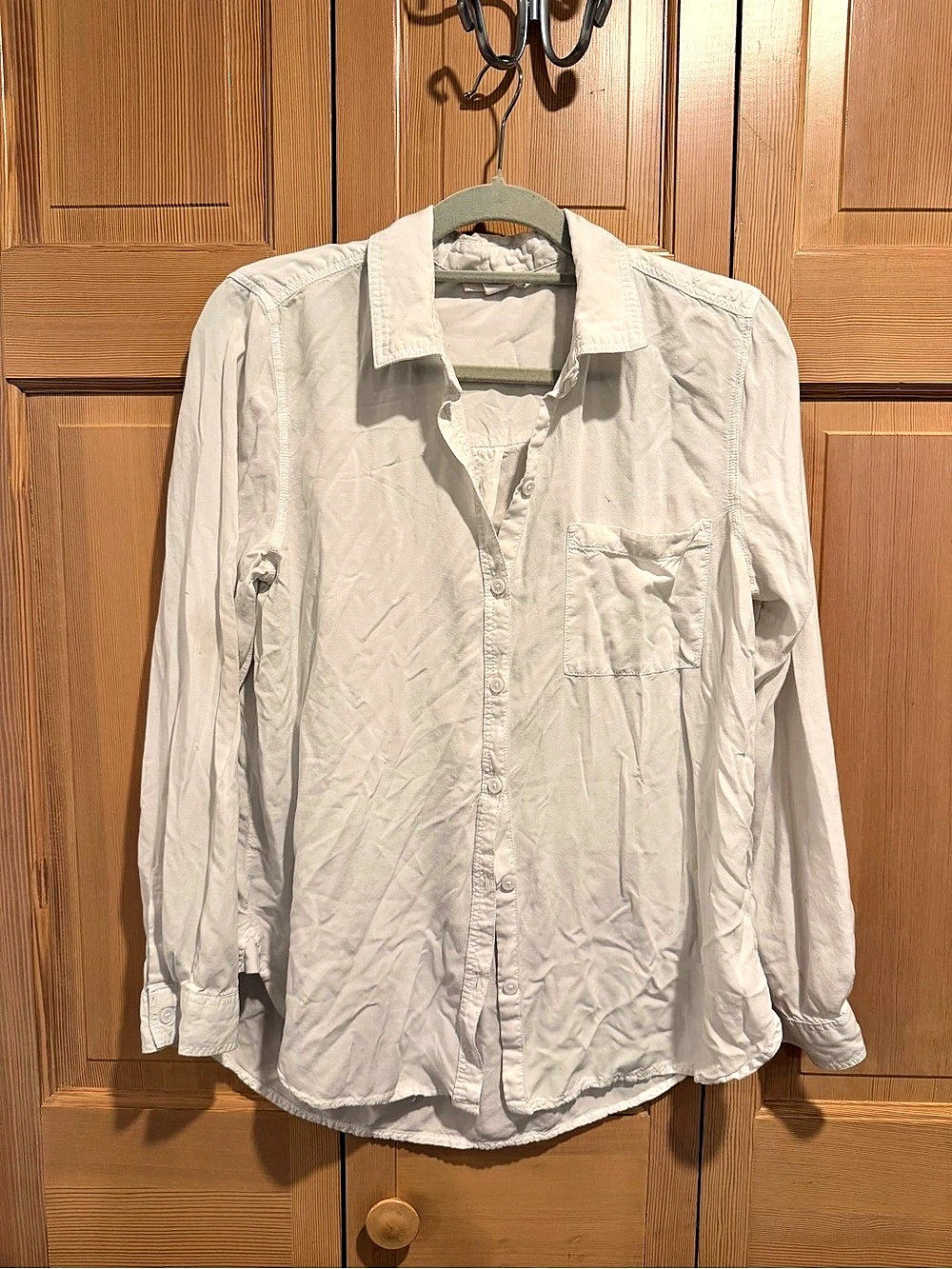 beachlunchlounge Cotton Button Down Shirt in White Size Large Like New